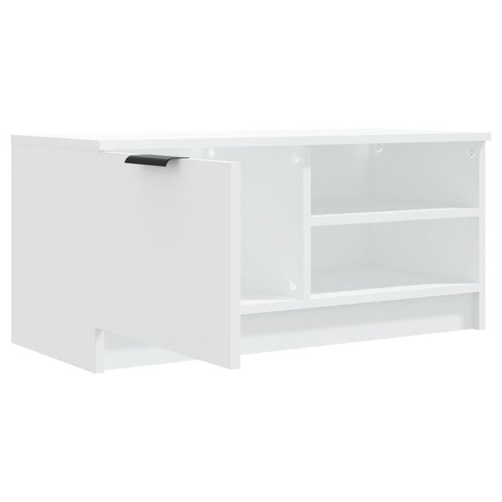 Meuble TV Blanc 80x35x36,5 cm Bois d'ingénierie - Photo n°6