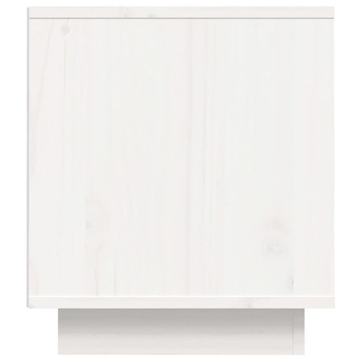 Meuble TV Blanc 80x35x40,5 cm Bois de pin massif - Photo n°8