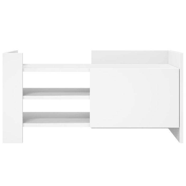 Meuble TV blanc 80x35x40 cm bois d’ingénierie - Photo n°4