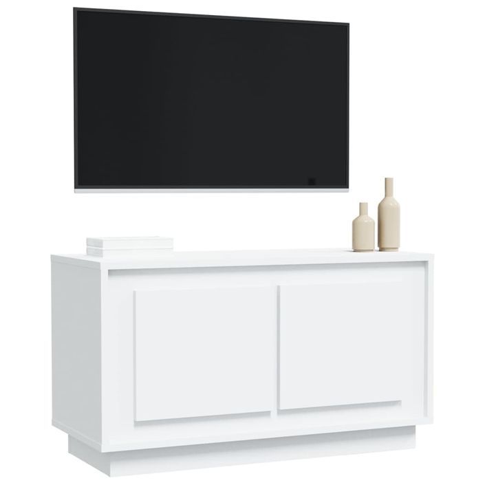 Meuble TV blanc 80x35x45 cm bois d'ingénierie - Photo n°4