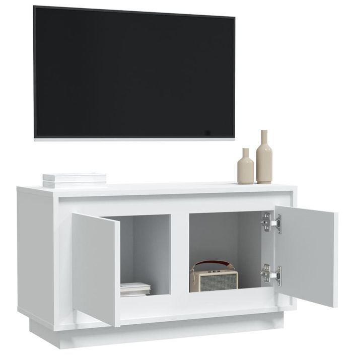 Meuble TV blanc 80x35x45 cm bois d'ingénierie - Photo n°5
