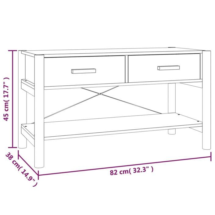 Meuble TV Blanc 82x38x45 cm Bois d'ingénierie - Photo n°10