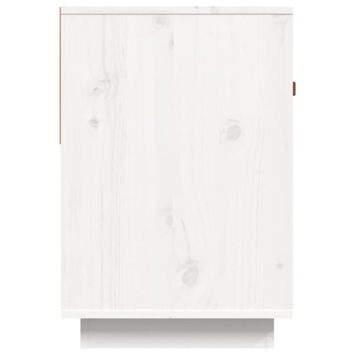 Meuble TV Blanc 90x40x60 cm Bois de pin massif - Photo n°7