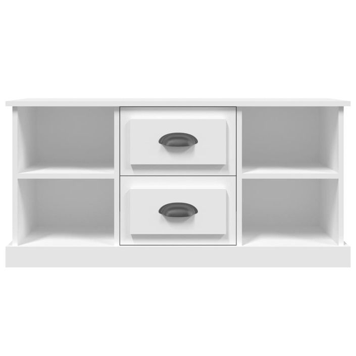 Meuble TV blanc 99,5x35,5x48 cm bois d'ingénierie - Photo n°6