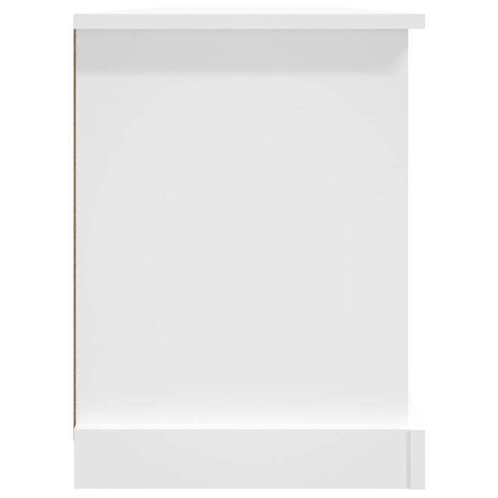 Meuble TV blanc 99,5x35,5x48 cm bois d'ingénierie - Photo n°7