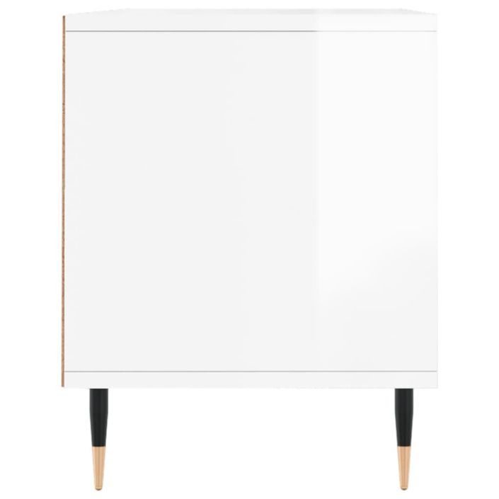 Meuble TV blanc brillant 100x34,5x44,5 cm bois d'ingénierie - Photo n°7