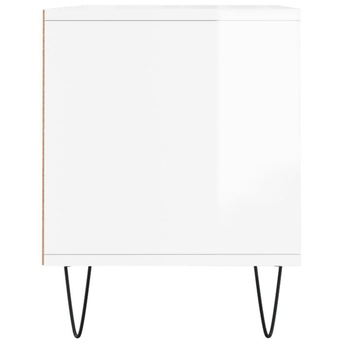 Meuble TV blanc brillant 100x34,5x44,5 cm bois d'ingénierie - Photo n°7