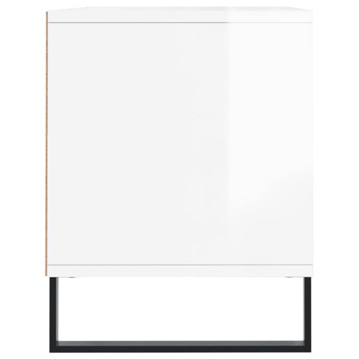 Meuble TV blanc brillant 100x34,5x44,5 cm bois d'ingénierie - Photo n°7