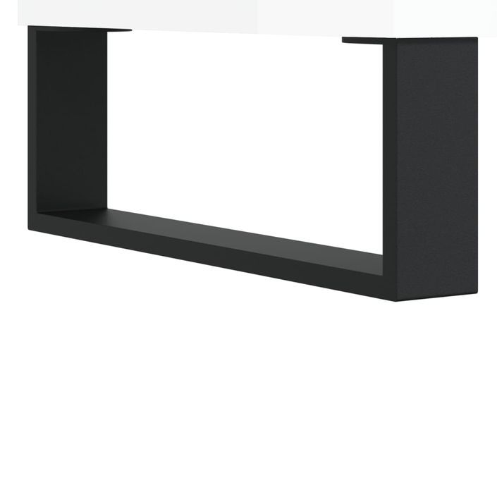 Meuble TV blanc brillant 100x34,5x44,5 cm bois d'ingénierie - Photo n°9