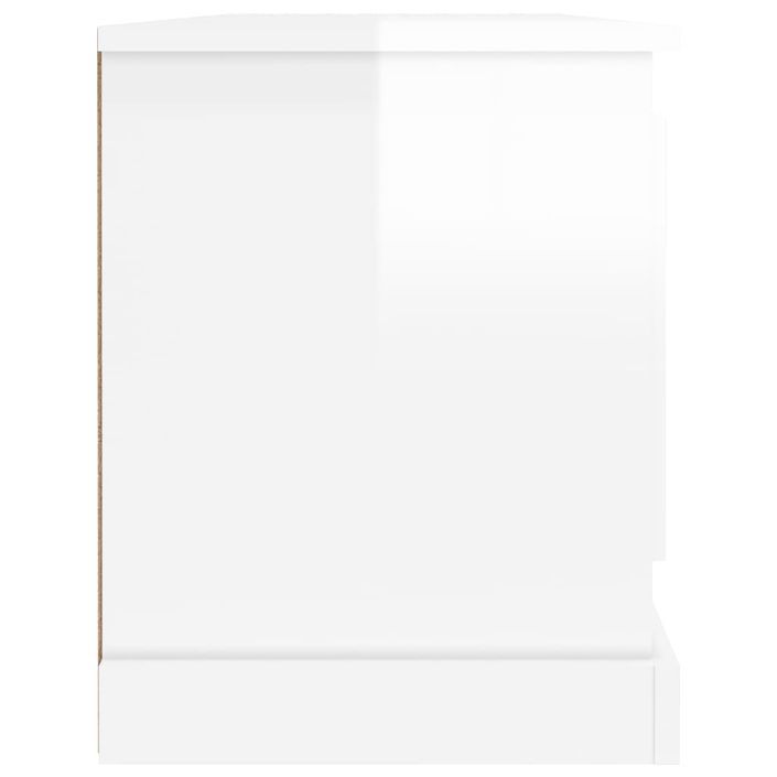 Meuble TV blanc brillant 100x35,5x45 cm bois d'ingénierie - Photo n°7