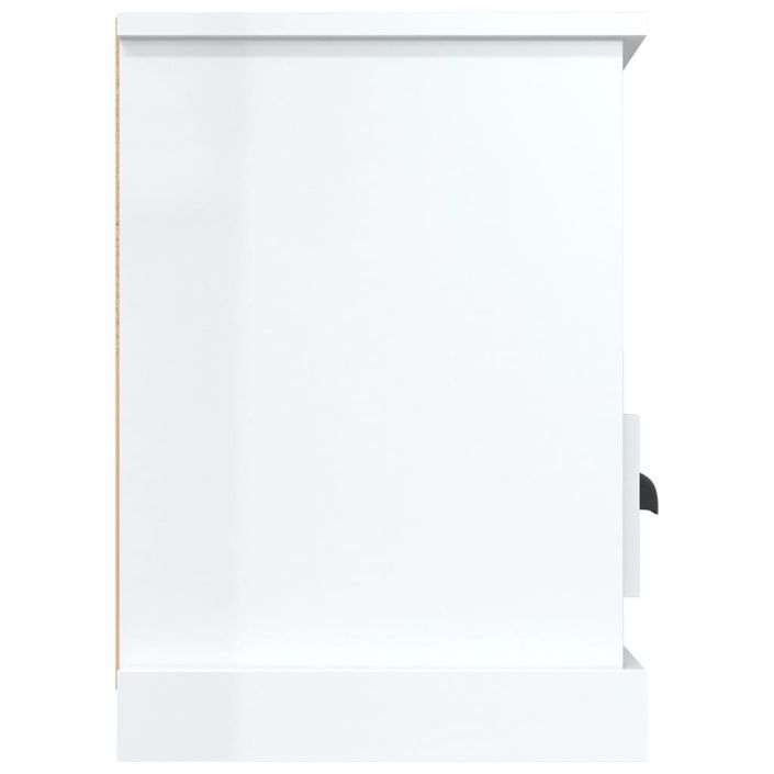 Meuble TV blanc brillant 100x35x50 cm bois d'ingénierie - Photo n°8