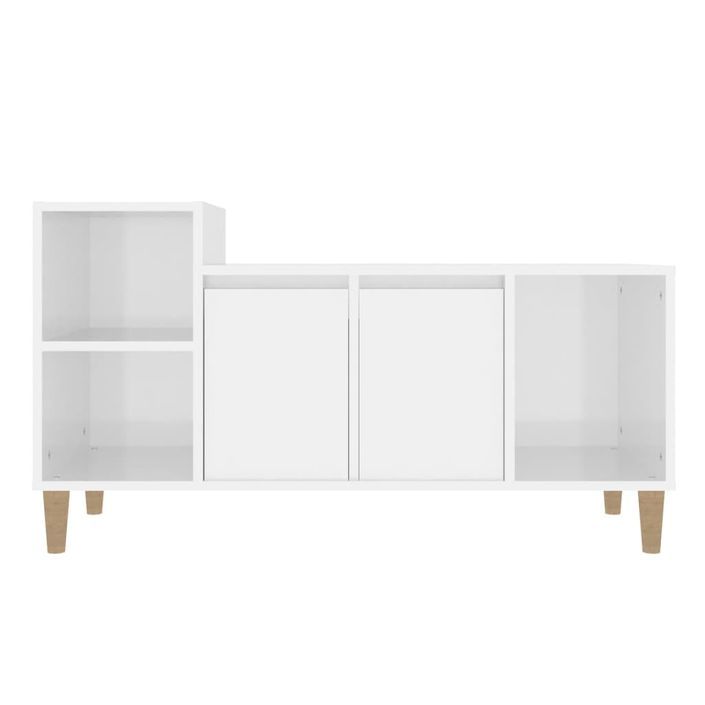 Meuble TV Blanc brillant 100x35x55 cm Bois d'ingénierie - Photo n°5