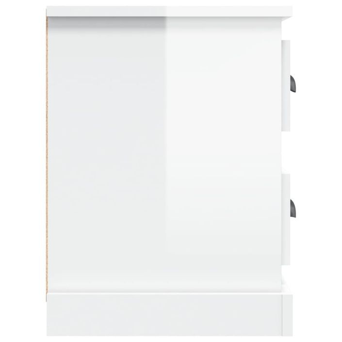 Meuble TV blanc brillant 102x35,5x47,5 cm bois d'ingénierie - Photo n°8