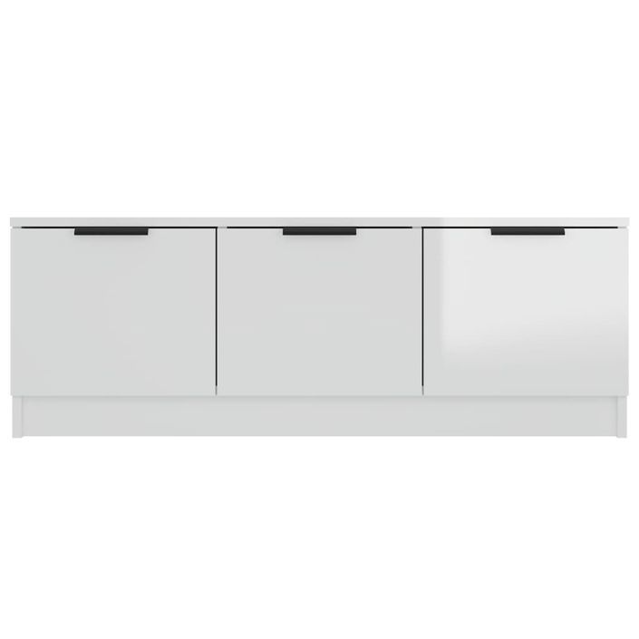 Meuble TV Blanc brillant 102x35x36,5 cm Bois d'ingénierie - Photo n°7