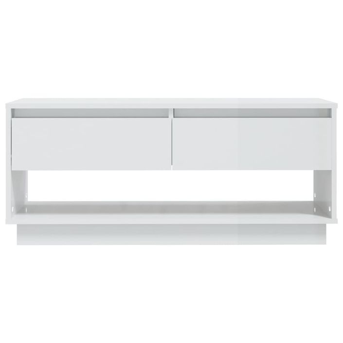 Meuble TV blanc brillant 102x41x44 cm bois d'ingénierie - Photo n°5