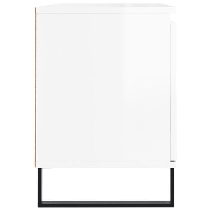 Meuble TV blanc brillant 104x35x50 cm bois d'ingénierie - Photo n°7