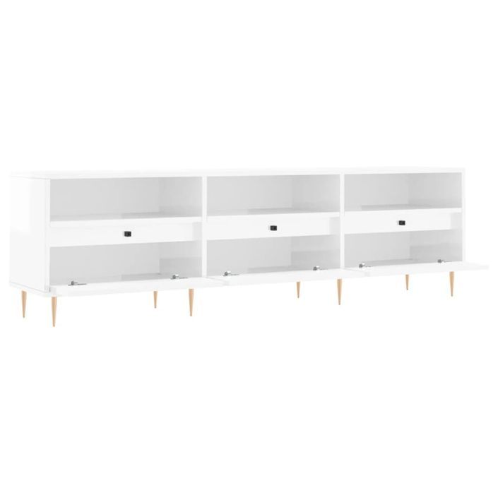 Meuble TV blanc brillant 150x30x44,5 cm bois d'ingénierie - Photo n°6