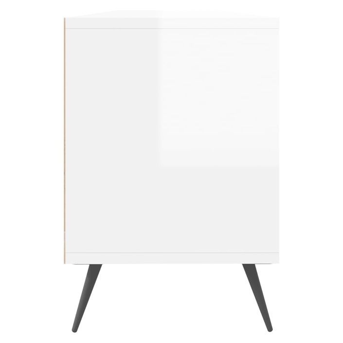 Meuble TV blanc brillant 150x30x44,5 cm bois d'ingénierie - Photo n°7