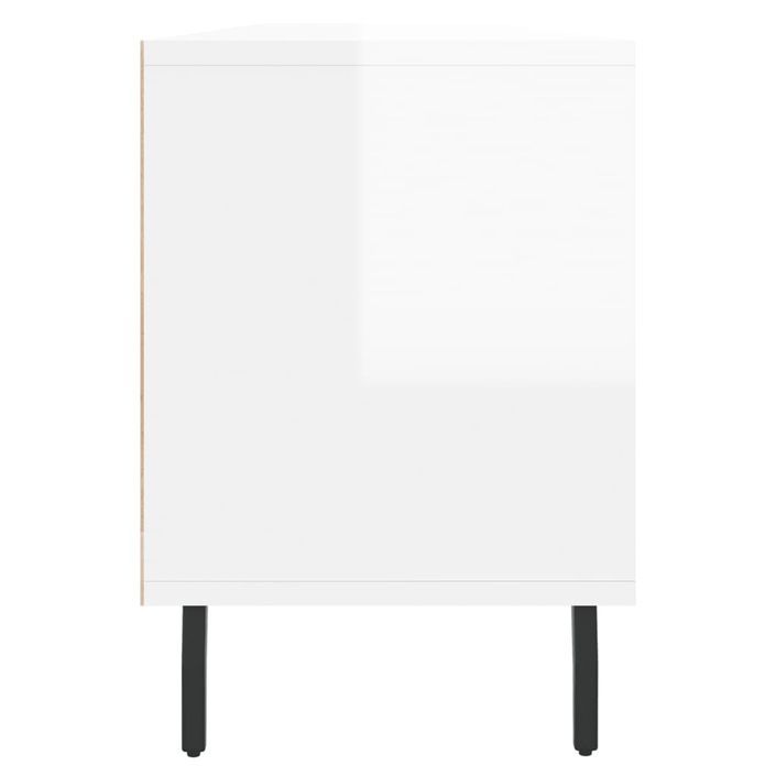 Meuble TV blanc brillant 150x30x44,5 cm bois d'ingénierie - Photo n°7