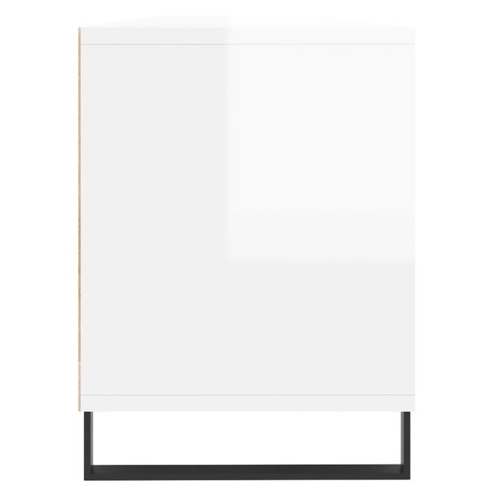 Meuble TV blanc brillant 150x30x44,5 cm bois d'ingénierie - Photo n°7