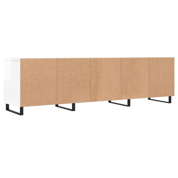 Meuble TV blanc brillant 150x30x44,5 cm bois d'ingénierie - Photo n°8