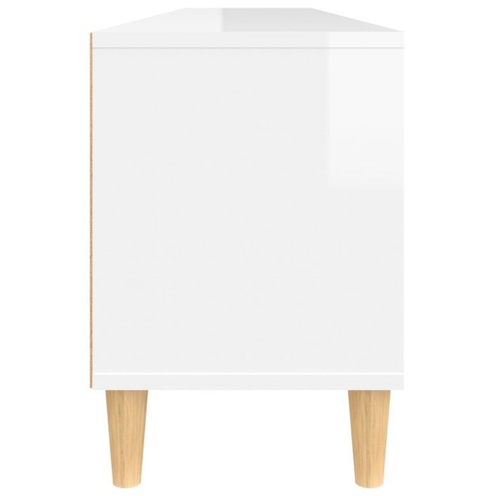 Meuble TV blanc brillant 150x30x44,5 cm bois d'ingénierie - Photo n°8