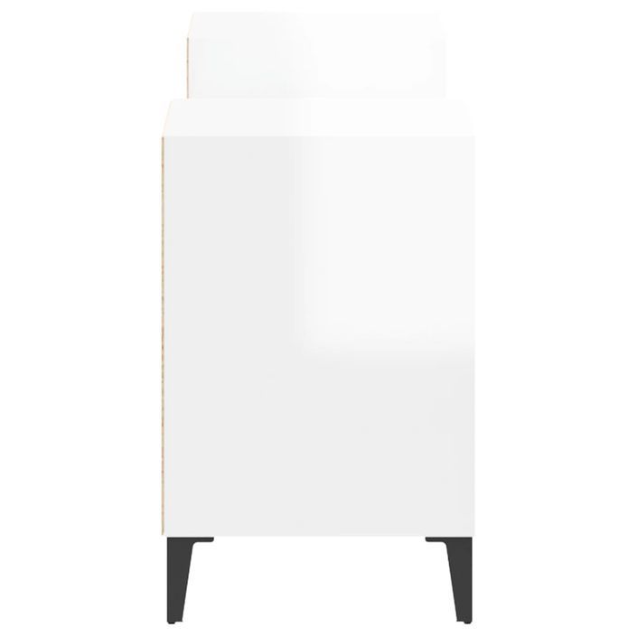 Meuble TV Blanc brillant 160x35x55 cm Bois d'ingénierie - Photo n°7