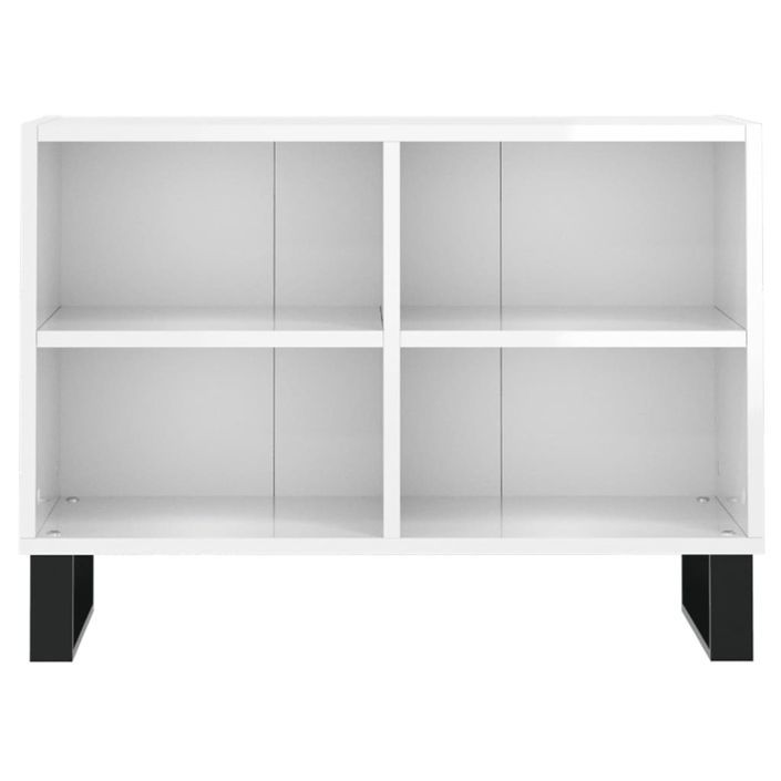 Meuble TV blanc brillant 69,5 x 30 x 50 cm bois d'ingénierie - Photo n°4