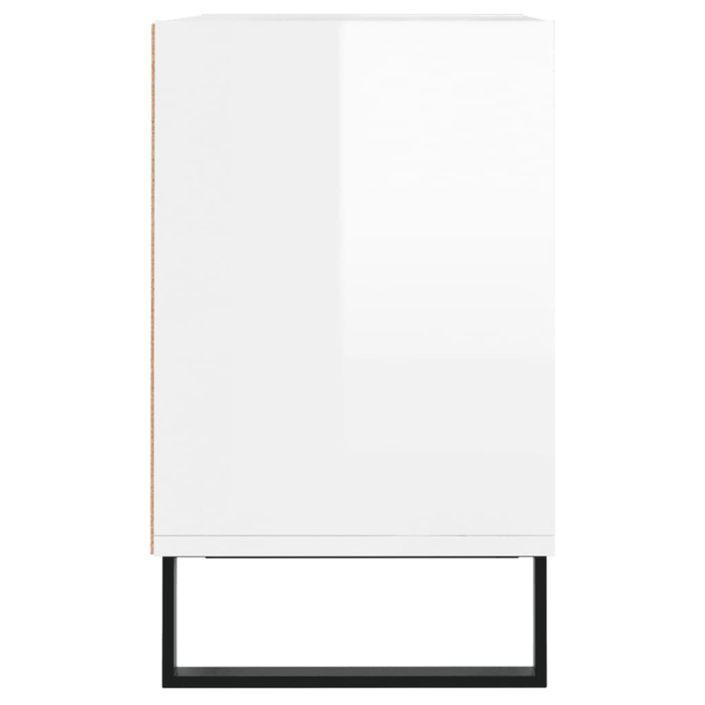 Meuble TV blanc brillant 69,5 x 30 x 50 cm bois d'ingénierie - Photo n°5