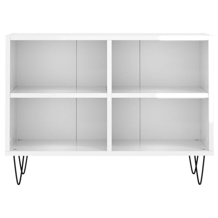 Meuble TV blanc brillant 69,5 x 30 x 50 cm bois d'ingénierie - Photo n°4