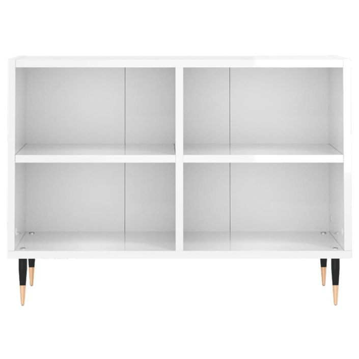 Meuble TV blanc brillant 69,5 x 30 x 50 cm bois d'ingénierie - Photo n°4