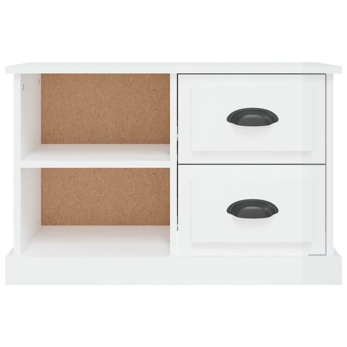 Meuble TV blanc brillant 73x35,5x47,5 cm bois d'ingénierie - Photo n°6