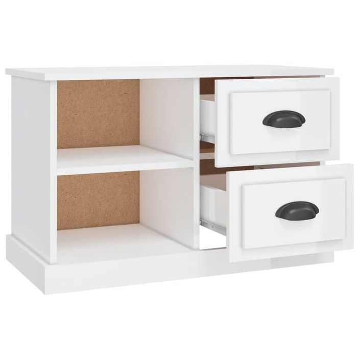 Meuble TV blanc brillant 73x35,5x47,5 cm bois d'ingénierie - Photo n°7