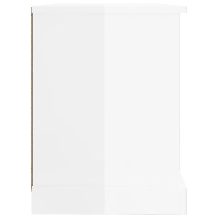 Meuble TV blanc brillant 73x35,5x47,5 cm bois d'ingénierie - Photo n°8