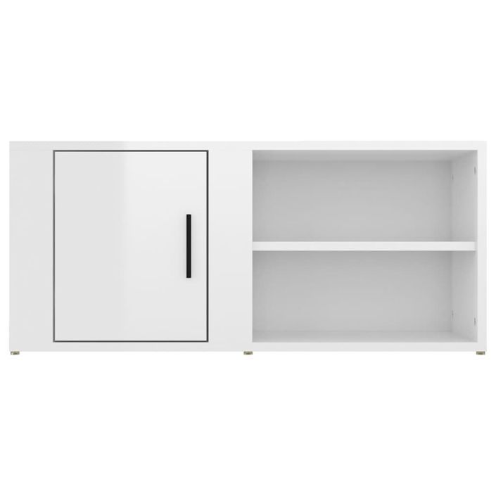 Meuble TV Blanc brillant 80x31,5x36 cm Bois d'ingénierie - Photo n°6