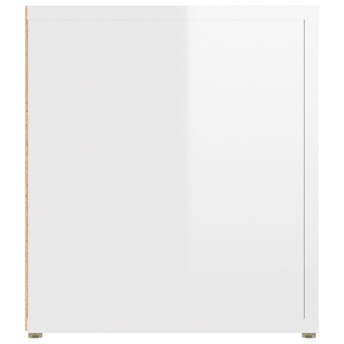 Meuble TV Blanc brillant 80x31,5x36 cm Bois d'ingénierie - Photo n°7