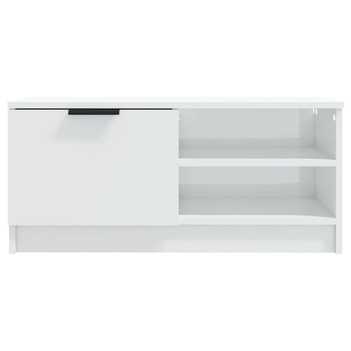 Meuble TV Blanc brillant 80x35x36,5 cm Bois d'ingénierie - Photo n°5