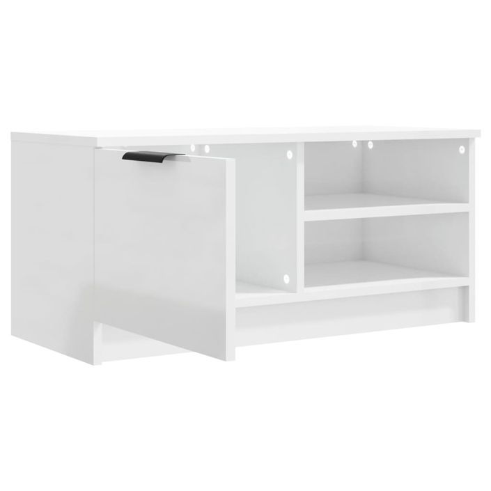 Meuble TV Blanc brillant 80x35x36,5 cm Bois d'ingénierie - Photo n°6