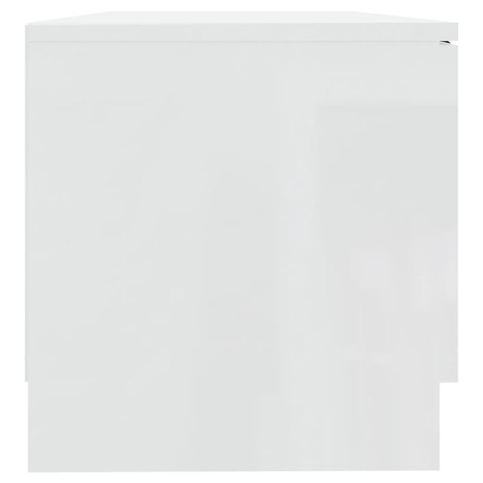 Meuble TV Blanc brillant 80x35x36,5 cm Bois d'ingénierie - Photo n°7