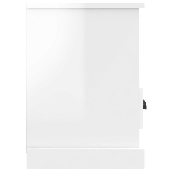 Meuble TV blanc brillant 80x35x50 cm bois d'ingénierie - Photo n°7