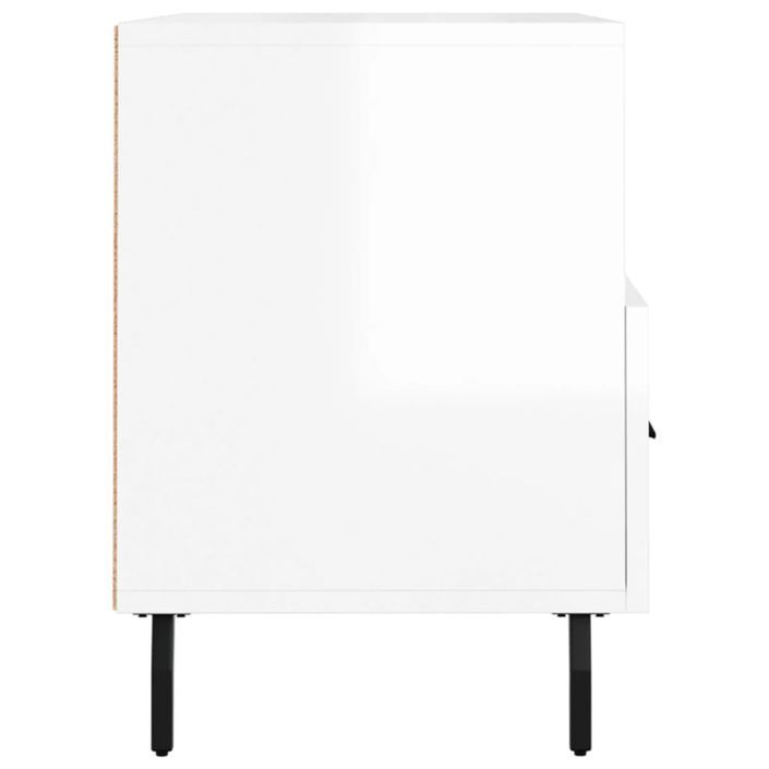 Meuble TV Blanc brillant 80x36x50 cm Bois d'ingénierie - Photo n°7