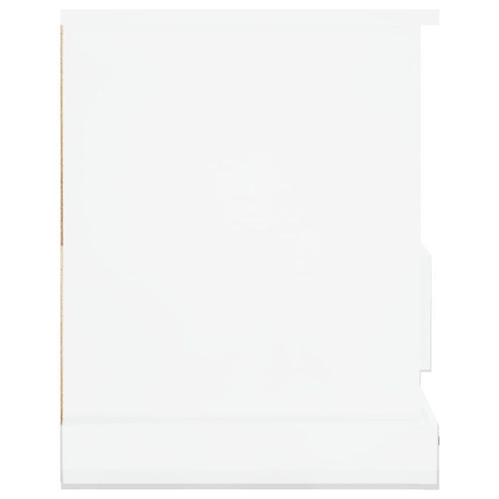 Meuble TV blanc brillant 93x35,5x45 cm bois d'ingénierie - Photo n°7