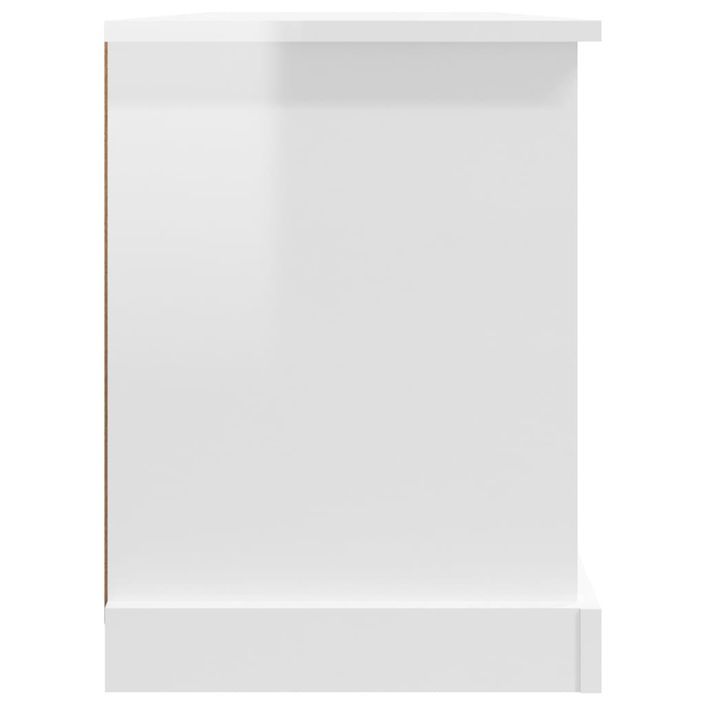 Meuble TV blanc brillant 99,5x35,5x48 cm bois d'ingénierie - Photo n°7