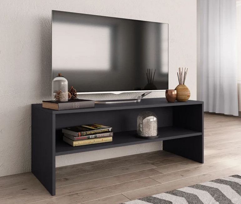 Meuble TV bois gris Thela 100 cm - Photo n°2
