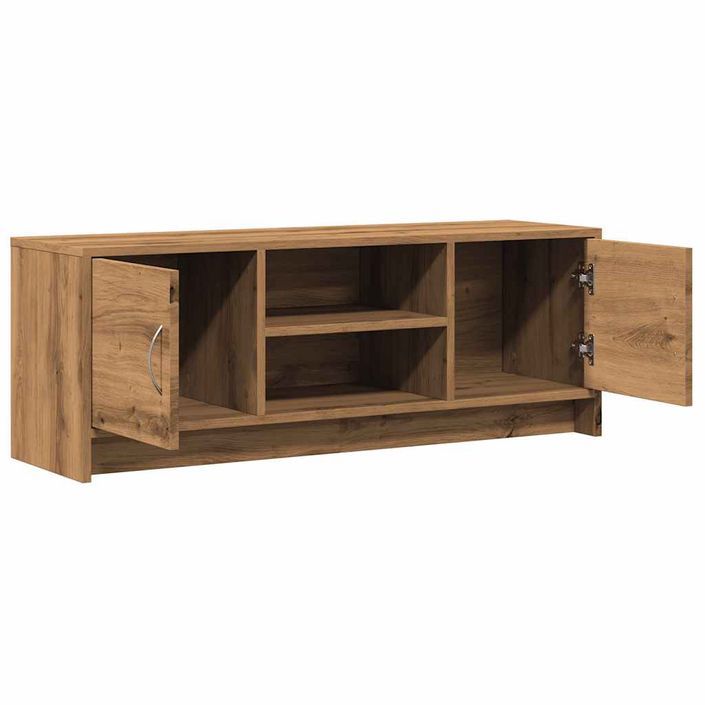 Meuble TV chêne artisanal 102x30x37,5 cm bois d'ingénierie - Photo n°7