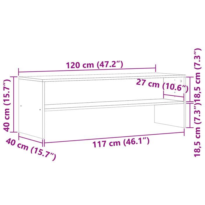 Meuble TV chêne artisanal 120x40x40 cm bois d'ingénierie - Photo n°9