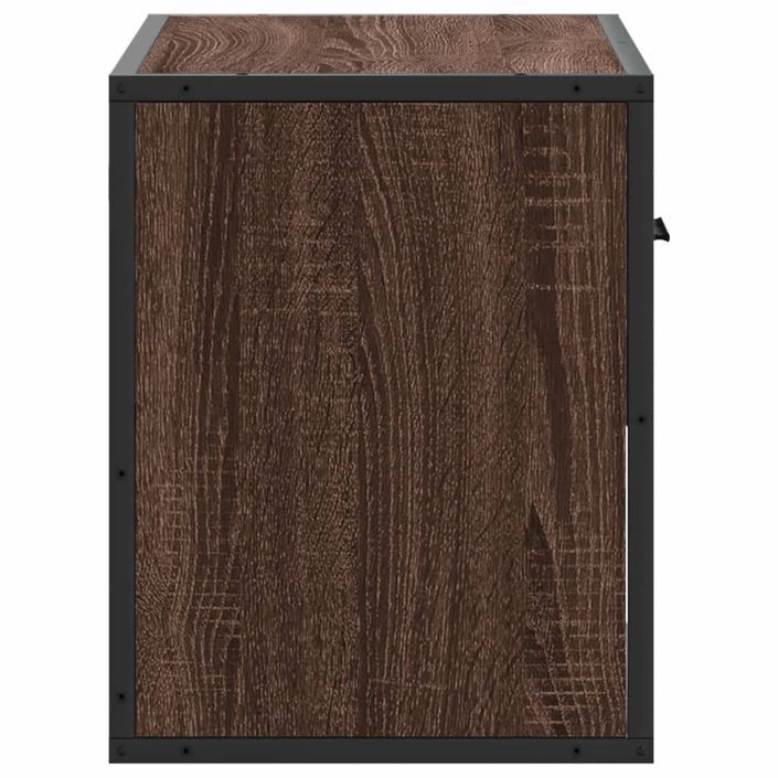 Meuble TV chêne brun 60x31x39,5 cm bois d'ingénierie et métal - Photo n°5