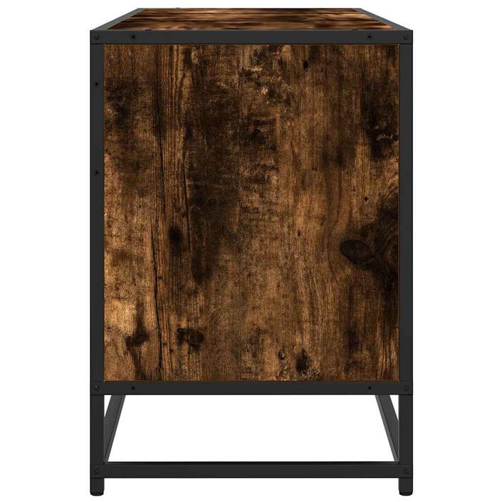 Meuble TV chêne fumé 150x35x41 cm bois d'ingénierie et métal - Photo n°5