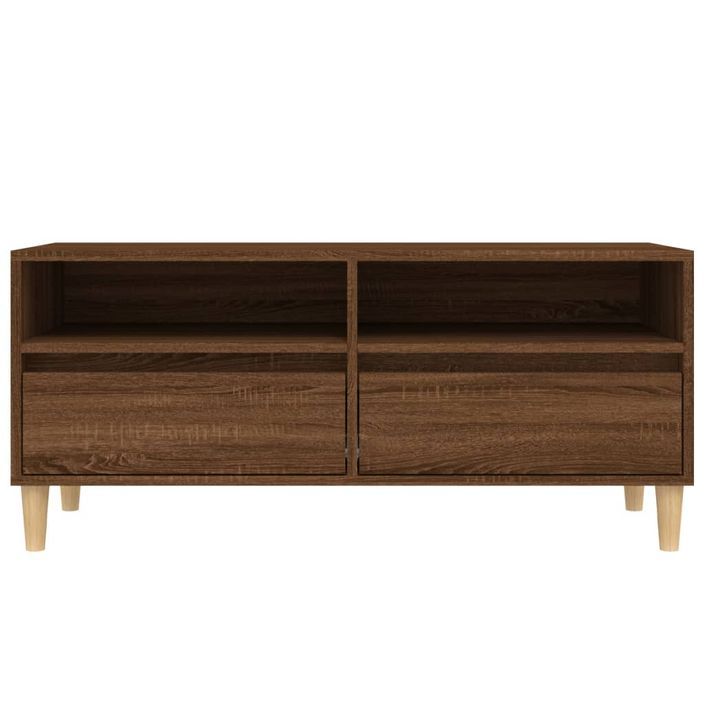 Meuble TV chêne marron 100x34,5x44,5 cm bois d'ingénierie - Photo n°6