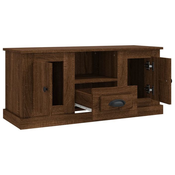 Meuble TV chêne marron 100x35,5x45 cm bois d'ingénierie - Photo n°8